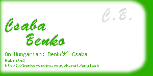 csaba benko business card